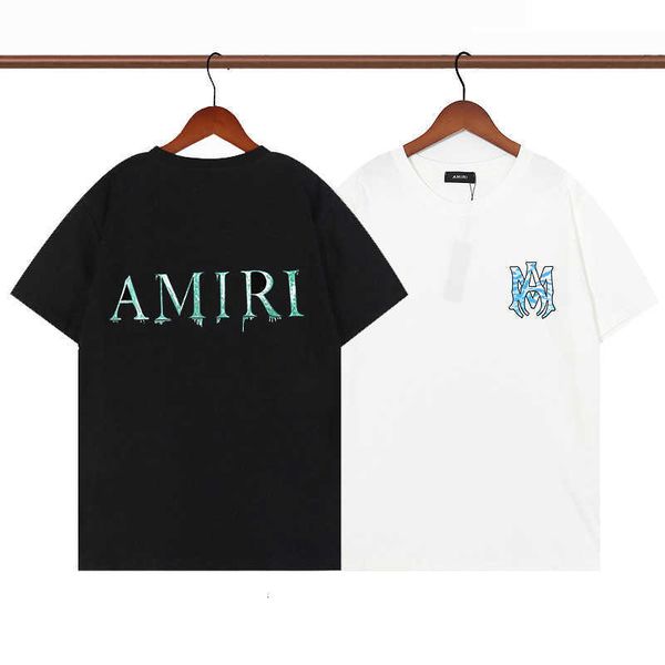 

men's t-shirts quality summer t-shirts designer sleeve amirri casual fashion long term stock spring and summer new alphabet front back, White;black