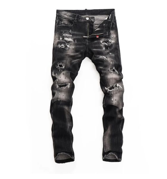 

men's jeans designer european jean hombre letter star men embroidery patchwork ripped for trend brand motorcycle pant mens skinny 08, Blue