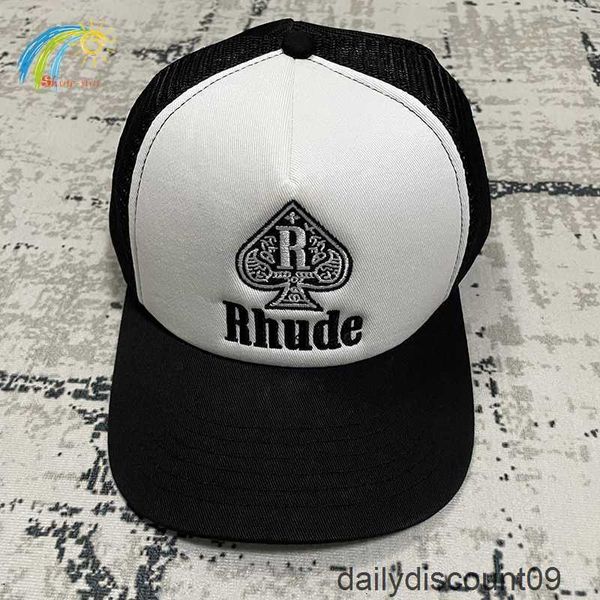 

ball caps outdoor sunscreen mesh patchwork rhude hat men women tags adjustable wide brim heart embroidery rhude baseball cap, Blue;gray