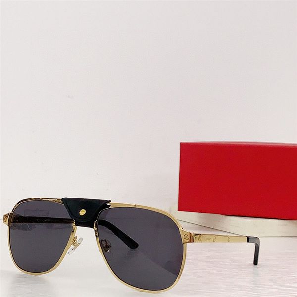

new fashion design sunglasses 0165s exquisitely plated pilot metal frame with leather buckle simple and versatile style outdoor uv400 protec, White;black