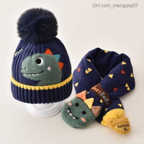 

caps hats children's hat scarf set 2022 baby autumn/winter apron new warm wool hat boys and girls winter plus velvet knitted chapeau z2, Yellow