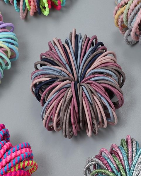 

new 100pcslot hair accessories girl candy color elastic rubber band band child baby headband1446348, Slivery;white