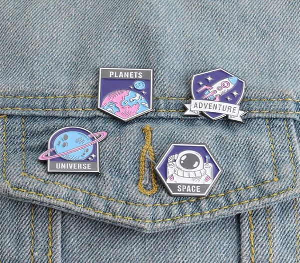 

space planet enamel brooches pin for women fashion dress coat shirt demin metal funny brooch pins badges promotion gift8915135, Gray