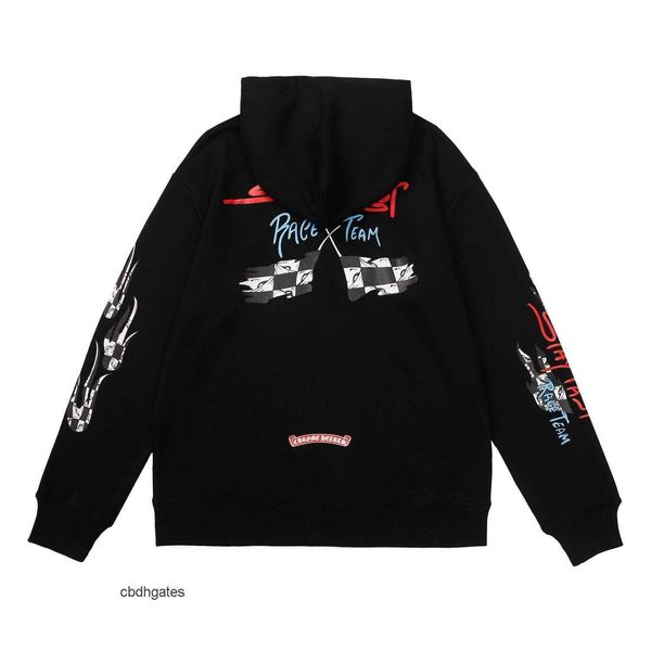 

hoodies sweaters hoodie chromezhearts 2023 designer ch corolla heart sweater coat hooded racing graffiti ins street hoodie top, Black