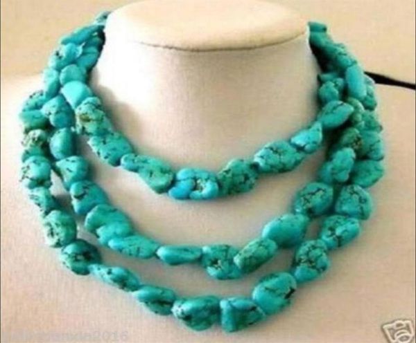 

new 1014mm turkey turquoise irregular necklace 3203903950 273i1676901, Silver