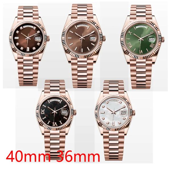 

day date-mens watch designer daydate watches 2813 automatic mechanical 41mm stainless steel waterproof 36mm womens classic wristwatch rolej, Slivery;brown