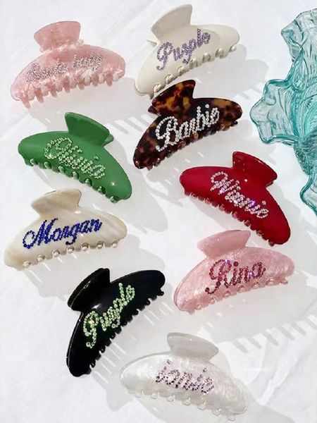 

wedding hair jewelry handmade customized words hairpins hair claw barrettes personalized name number hair clips letters for women girls jewe, Slivery;golden