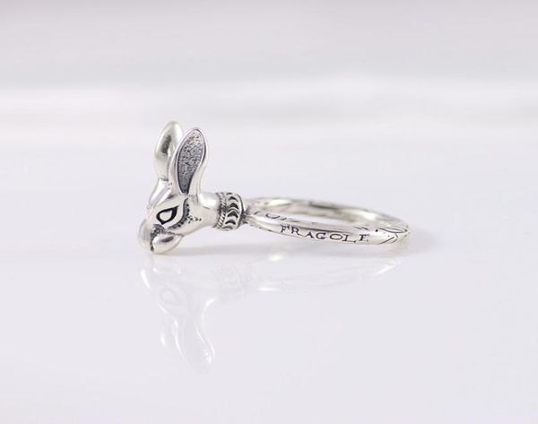 

factory whole s925 sterling silver ancient family anger forest series forest rabbit head nostalgic tide brand men and women9330689
