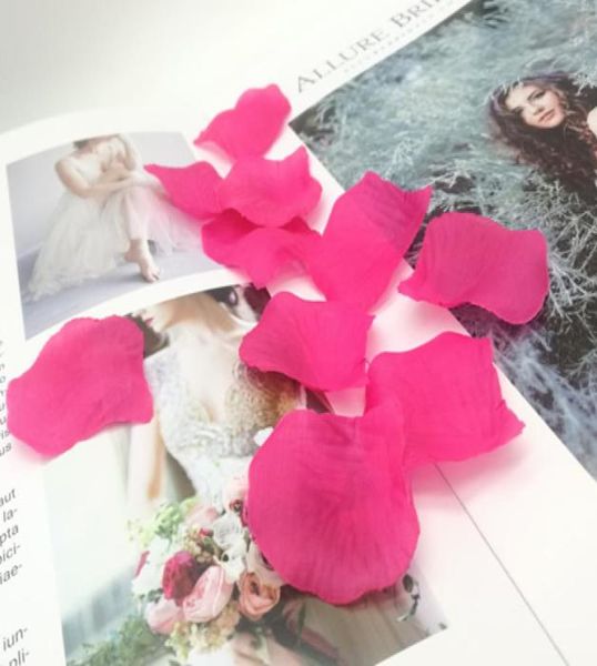 

1000pcs fushia artificial silk rose flower petals wedding favor accessories party event decoration1483394