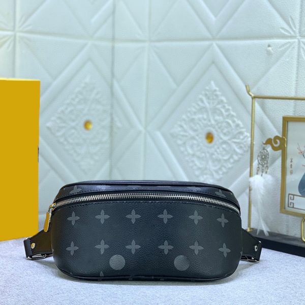 

fashion designer bag mens large capacity portable shoulder bag leather fanny pack classic print bag fashion embossed wallet card bag #40298