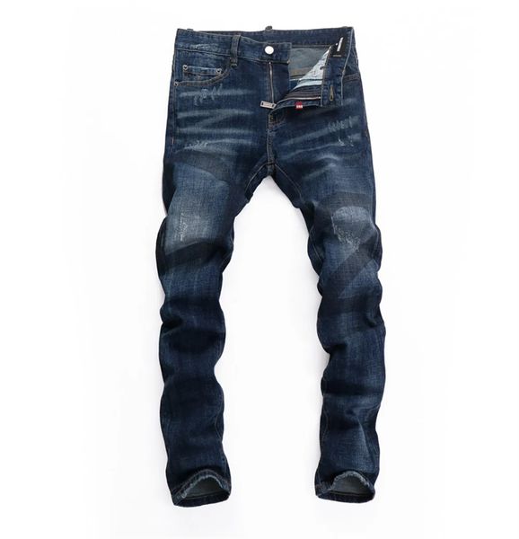 

men badge rips stretch black jeans men's fashion slim fit washed motocycle denim pants panelled hip hop trousers 10, Blue