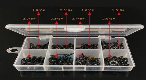 

80 pcs spinning casting fishing rod guides replacement set repair kit steel ceramic ring fishing rods building tip guide9476304