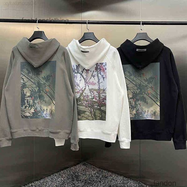 

es hoodie sweatshirts of es fog flower sweater hooded double thread hoodie loose high street and women's couple's clothes nice, Black
