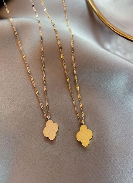 

clover necklace indifference titanium steel jewelry pendant collarbone chain women039s simple temperament fashion trend5777881, Silver