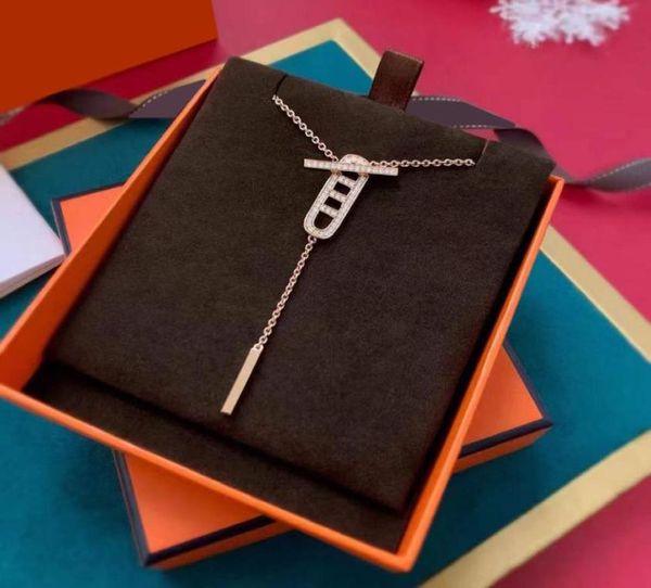 

designers necklace fashion women039s jewelry sterling silver rose gold full diamond pendant necklaces versatile jewelrys winter4186322