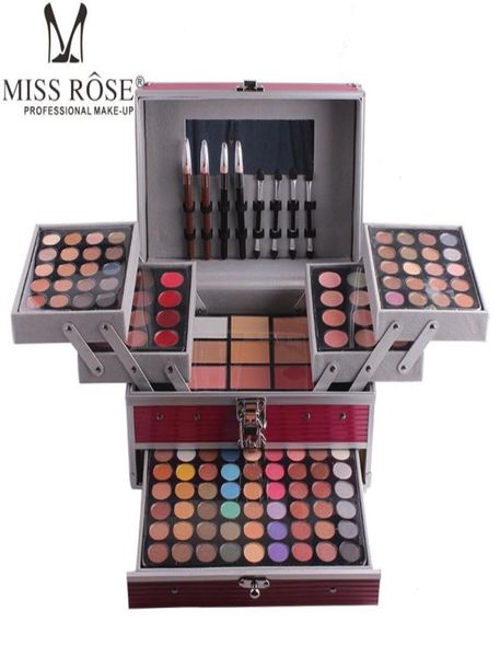 

whole miss rose professional makeup set box in aluminum three layers include glitter eyeshadow lip gloss blush for makeup art9466496