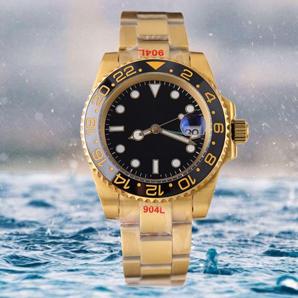 

watchsc- mens automatic mechanical watch optional waterproof sapphire gliding clasp 41mm steel wristwatches luminous ceramic scale circle wr, Slivery;brown