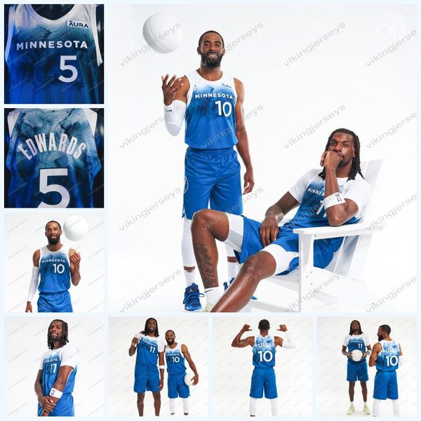 

minnesota rudy gobert timberwolves lake-inspired city edition jersey karl-anthony towns mike conley anthony edwards kyle anderson nickeil al, Black;red