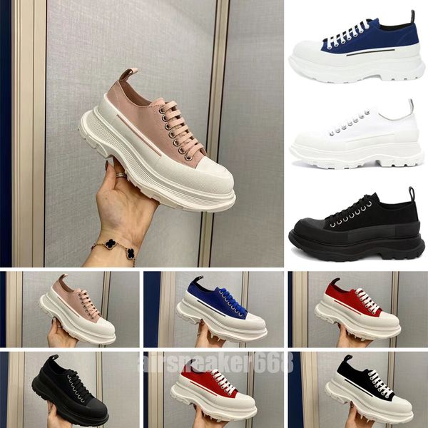

shoes casual high boots fashion platform tread slick canvas sneaker pale royal pink red royal white triple arrivals girls mcquee men women a, Black