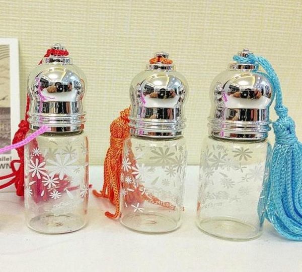 

5ml glass perfume bottle with tassel lids roller fragrance deodorant container refillable perfume bottle spray beauty tools 10pcs9559639