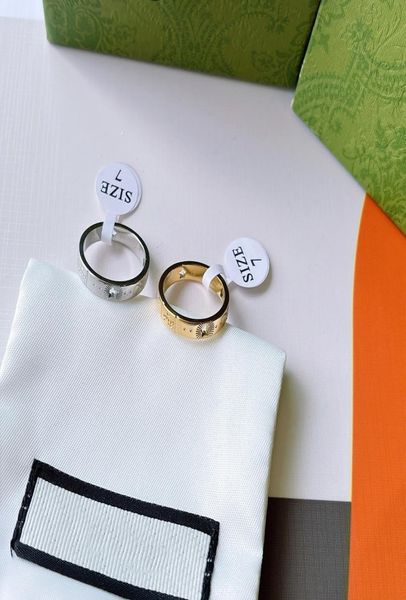 

luxury stamp jewelry designer rings women love charms wedding supplies 18k gold plated stainless steel ring fine finger ring4685432, Golden;silver