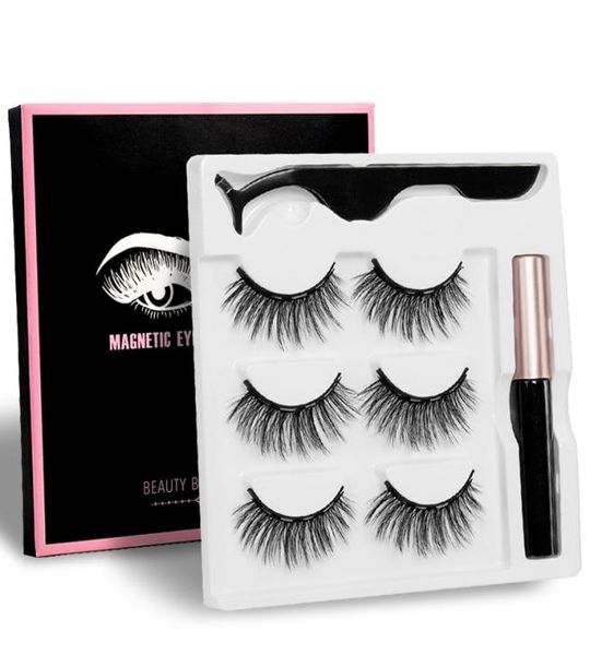 

3d faux magnet eyelashes magnetic eyelashes with eyeliner set easy to wear lashes false eyelashes for eyelash extension4557733
