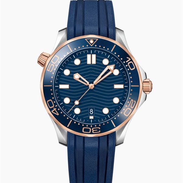 

omeg montre de luxe horloge seamaster sports watches ball black dial uhren automatic mechanical skeleton diving 300 movement homme watch, Slivery;brown