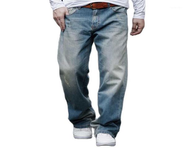 

men039s jeans fashion baggy men casual denim straight trousers streetwear hip hop skateboard pants plus size clothingmen039s8949556, Blue