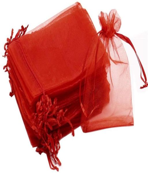 

100pcs40x60cm 40x60cm 35x50cm red organza bags jewelry gift drawstring packaging bags apply to weddingbirthdaychristmas46599577370057, Pink;blue