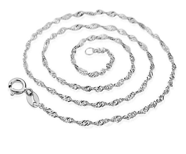 

lot 100pcs 925 sterling silver overlay chain necklace wedding bridal water necklace link chain for womenlaides friendship gift3509850