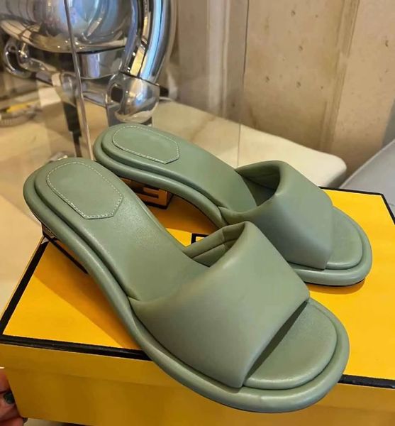

f-baguette sandals shoes women perfect summer wide-band nappa leather slides sculptural heel slip on slippers comfort easy wear lady casual, Black