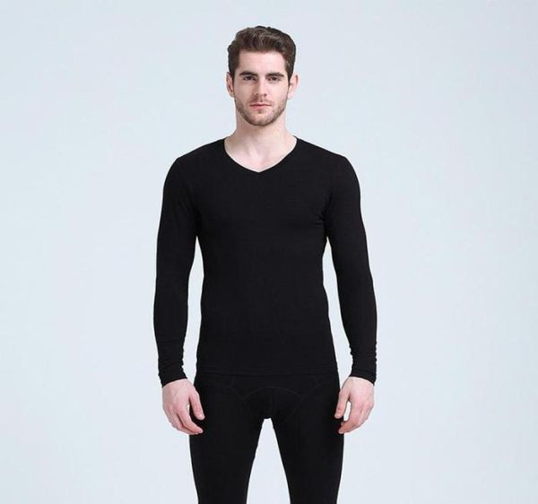 

new 2020 long johns men039s thermal underwear vneck stretch shaping xl6xl size2900179, Black;white
