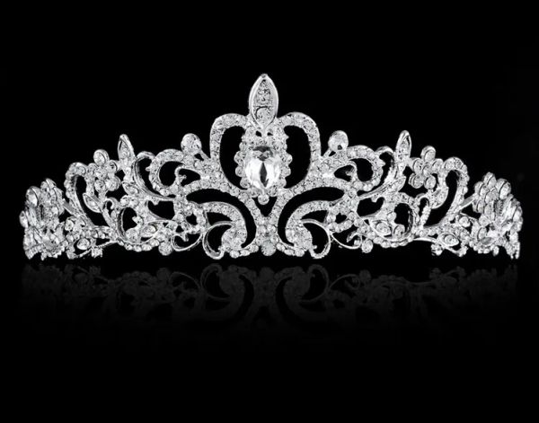 

shining beaded crystals wedding crowns bridal veil tiara crown headband accessories party wedding tiarazz, Silver