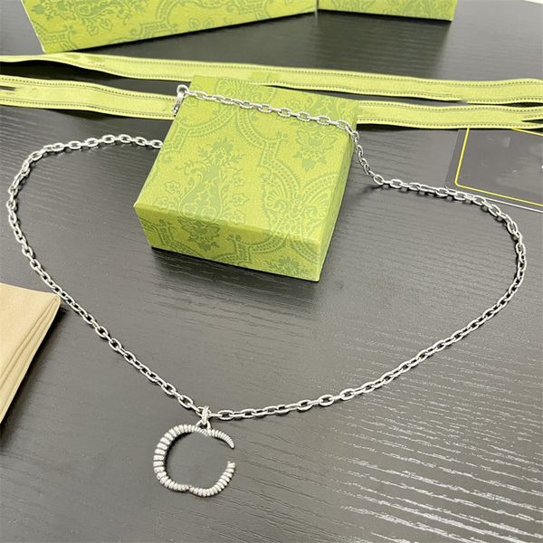 

gold designer necklace double letter g logo luxury jewelry man woman gift ggity retro necklaces 950, Silver