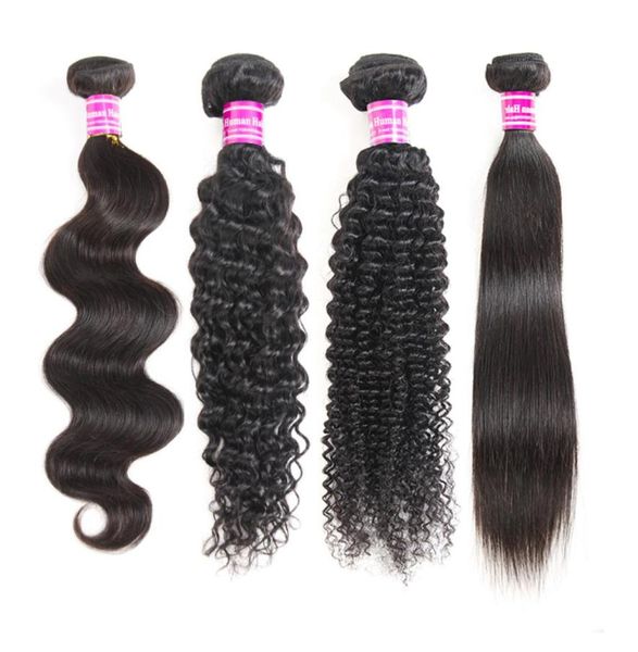 

brazilian straight virgin human hair bundles peruvian deep water wave kinky curly remy hair extensions wet and wavy human hair wea1001603, Black