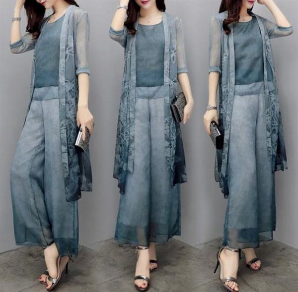

three pieces mother of the bride pants suits jewel 34 sleeves formal mother of the bride suits9914334, Black;red