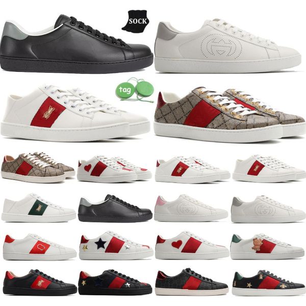 

designer shoes italy ace sneakers bee snake leather embroidered black men tiger chaussures interlocking white shoe walking casual sports pla