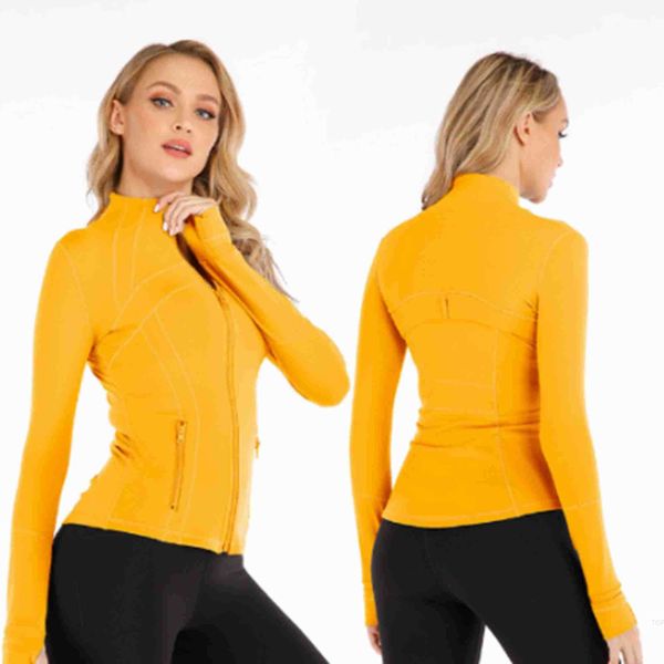 

womens yoga jacket women define workout sport coat fitness quick dry activewear solid zip up sweatshirt sportwear sell l, Gray