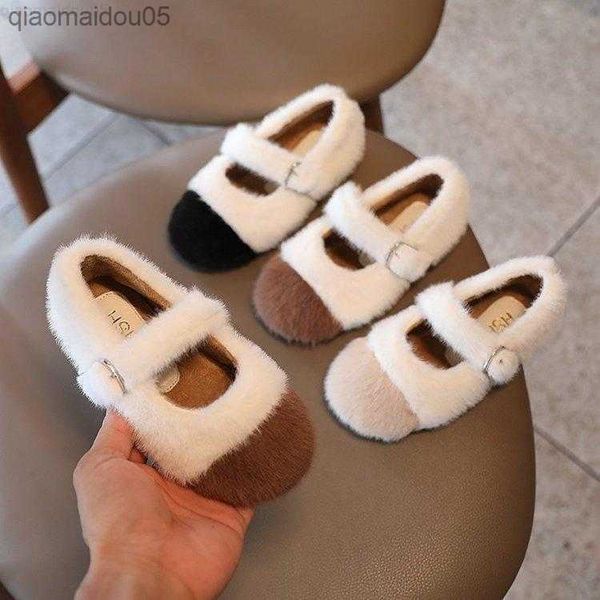 

athletic outdoor athletic outdoor winter beautiful casual shoes for kids girls with fluff warm and softathletic z230815, Black