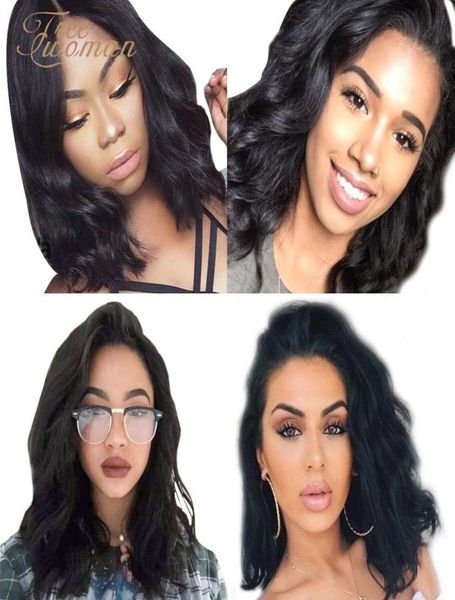 

woman synthetic lace front wig bob wig short water wave wigs for black women wig medium length hair halloween cosplay daily3337714, Black;brown