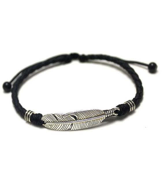 

anklets simple adjustable handmade leaf woven rope lucky foot bracelet for women men jewelry7827391, Red;blue