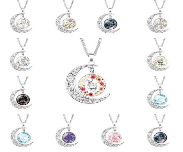 

creative design bible verse necklace quote for women christian faith nspirational sweater chain female christian jewelry gift2797834, Silver