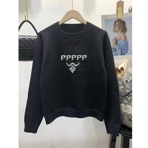 

knit sweater women designer clothes pullover jumper sweaters casual long sleeve crewneck knitted fall sweatshirts oversized loose casual, White;black