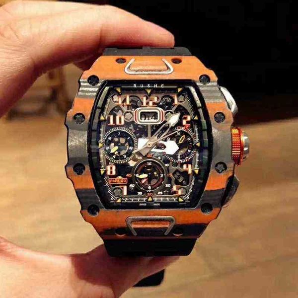 

superclone luxury mens mechanics watch richa milles men's carbon fiber automatic mechanical wine barrel business movement