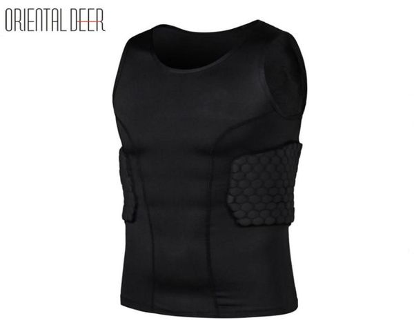 

oriental deer basketball honeycomb sponge eva vest back support defend anticollision sleeveless sport shirts chest protector1350748, Black;blue