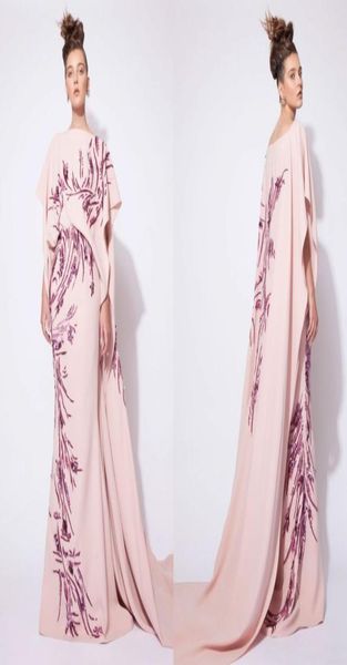 

elegant chiffon flower equin evening dresses pink formal dress long length azzi and osta 2016 prom dress arabic middle eastern sty4463437, Black;red