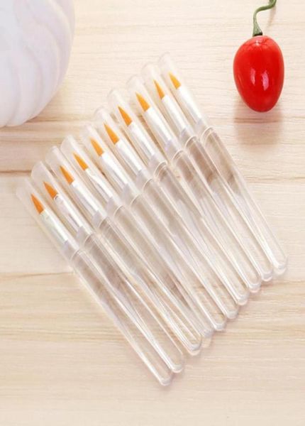 

lip makeup brush with lid transparent small size lip brush yellow fiber wool brush for professional lip beauty f36285682645