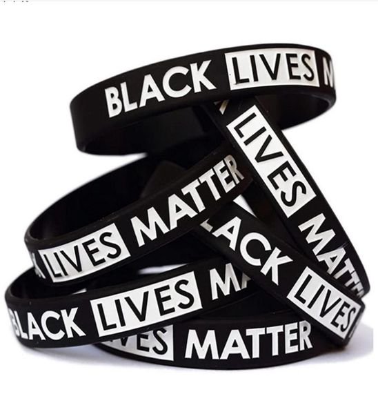 

black lives matter wristband silicone bracelet women men rubber bracelets wristband bangles 200pcs ooa81106278225, Golden;silver