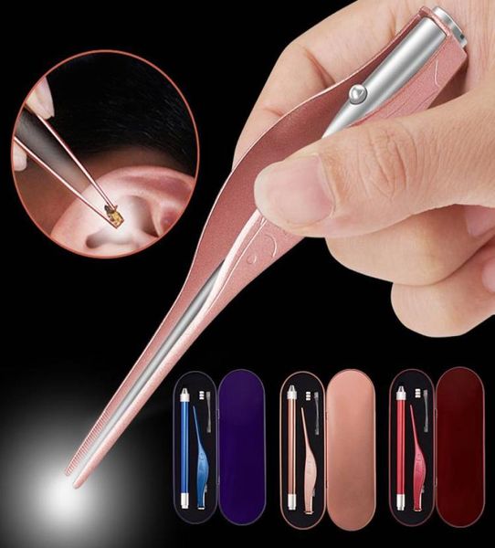 

children039s ear luminous spoon led ear wax picking tool visible fish sh ape light tweezers set 2021 new arrival 748481