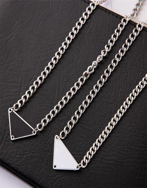 

luxury designer necklace silver rope chain womens necklace triangle pendant design party hip hop punk necklaces for mens names sta7698324